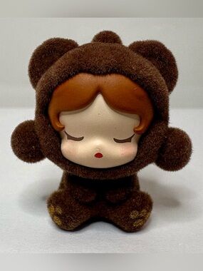 Pop Bean Skullpanda Pajama Cross Dressing series! Beautiful flocked texture!